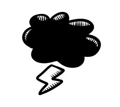 Thunder Cloud Doodle Stock Illustration