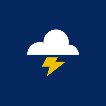 Thunder cloud glyph icon Stock-Illustration