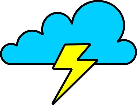 Thunder cloud icon. Illustrazione stock