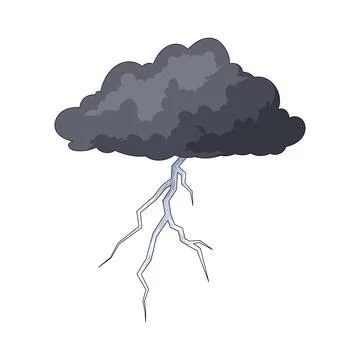 Thunder cloud illustration Stock Illustration