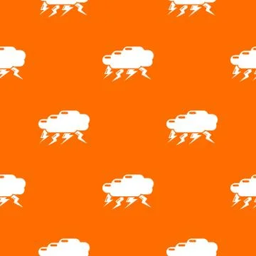 Thunder cloud pattern orange Stock Illustration