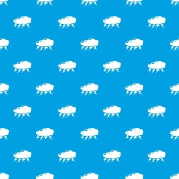 Thunder cloud pattern seamless blue Stock Illustration