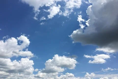 Thunder clouds, sky blue background. cloud blue sky. Stock Photos