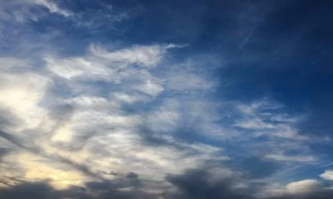 Thunder clouds, sky blue background. cloud blue sky. Stock Photos