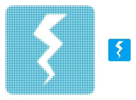 Thunder Crack Halftone Dotted Icon Stock Illustration