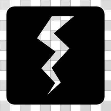 Thunder Crack Rounded Square Illustrazione stock