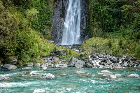 Thunder Creek Falls - Otago Stock Photos