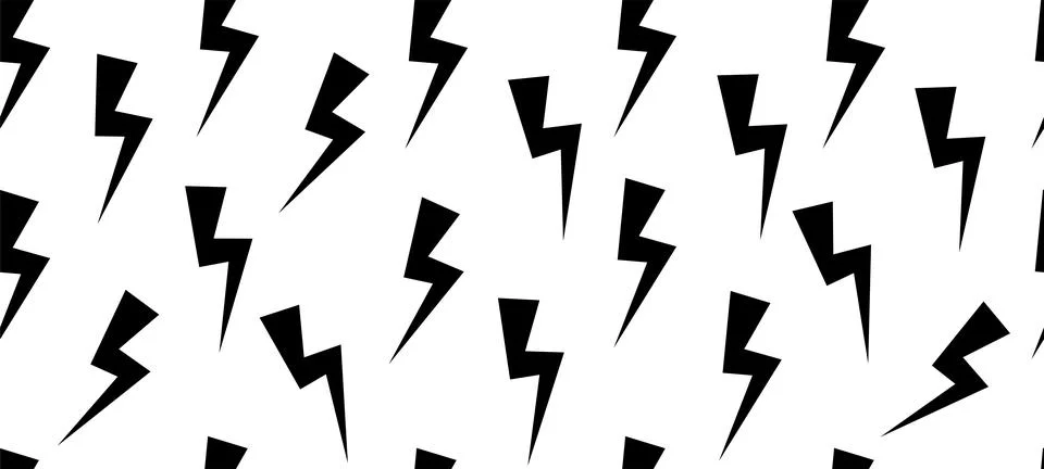 Thunder doodle pattern. Bolt lightning effects. Vector isolated illustration Stock Illustration
