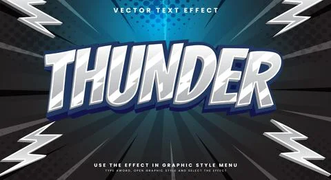 Thunder editable text effect Template 스톡 일러스트