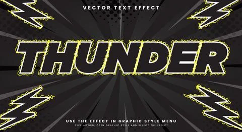 Thunder editable text effect Template イラスト素材