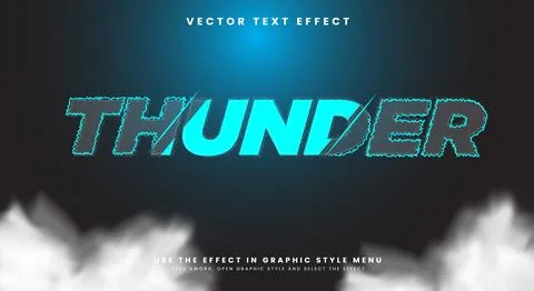 Thunder editable text effect Template Illustrazione stock