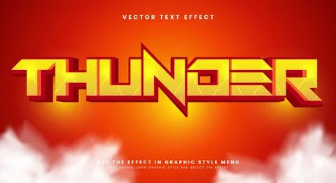 Thunder editable text effect Template Stock Illustration