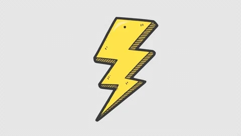 Thunder flash hand draicon wn style coor animation Stock Footage 331942894