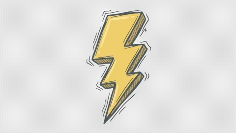 Thunder flash icon line boil effect Stock Footage 340017347