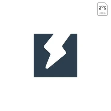 Thunder flash logo icon abstract design vector isolated Stock Illustration