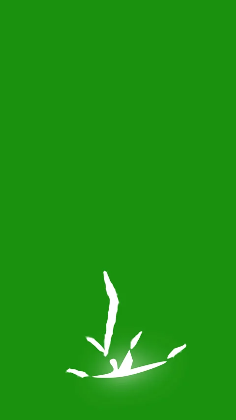 Thunder flash storm cartoon. vertical animated thunderbolt isolated green backgr Stock Footage 318720450