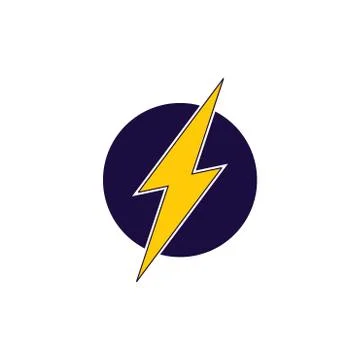 Thunder flash symbol logo vector Stock Illustration