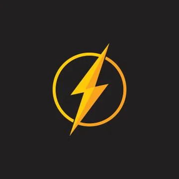Thunder flash symbol logo vector Stock Illustration