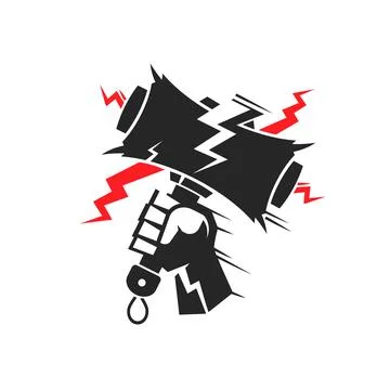 Thunder hammer illustration, vector art, Hammer of Thor silhouette, Mjolnir Stock Illustration