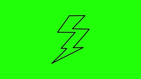 Thunder Hand Drawn Illustration Vibrating on Green Background Stock Footage 296194352
