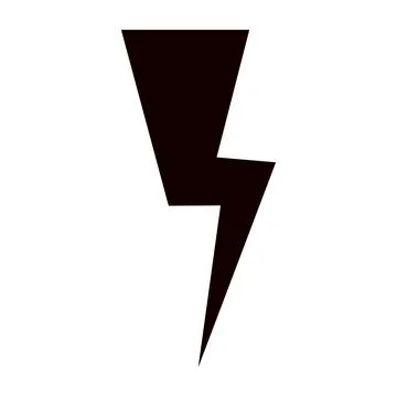 Thunder hand style comic energy flash. Drawn lightning bolt electric icon. Fl Stock Illustration