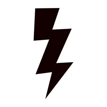 Thunder hand style comic energy flash. Drawn lightning bolt electric icon. Fl Stock Illustration