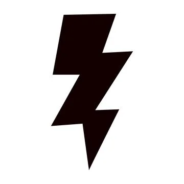 Thunder hand style comic energy flash. Drawn lightning bolt electric icon. Fl Stock Illustration