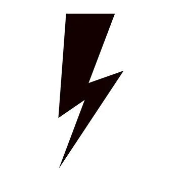 Thunder hand style comic energy flash. Drawn lightning bolt electric icon. Fl Stock Illustration