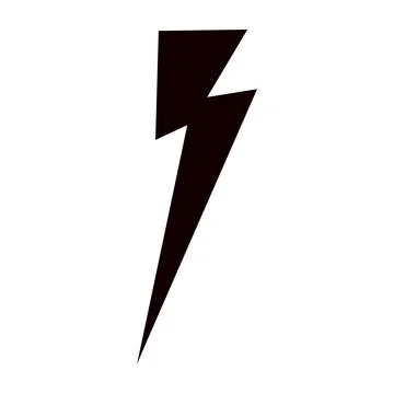 Thunder hand style comic energy flash. Drawn lightning bolt electric icon. Fl Stock Illustration