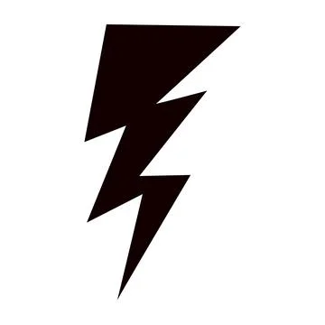 Thunder hand style comic energy flash. Drawn lightning bolt electric icon. Fl Stock Illustration