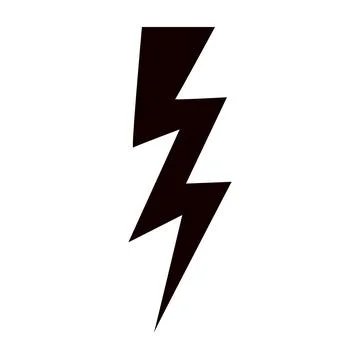 Thunder hand style comic energy flash. Drawn lightning bolt electric icon. Fl Stock Illustration