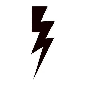 Thunder hand style comic energy flash. Drawn lightning bolt electric icon. Fl Stock Illustration