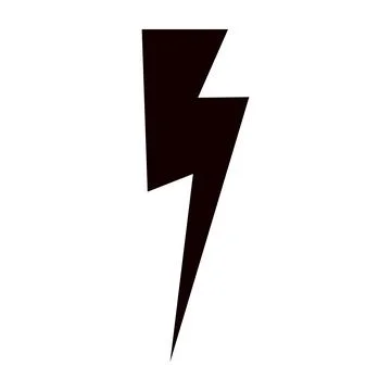 Thunder hand style comic energy flash. Drawn lightning bolt electric icon. Fl Stock Illustration