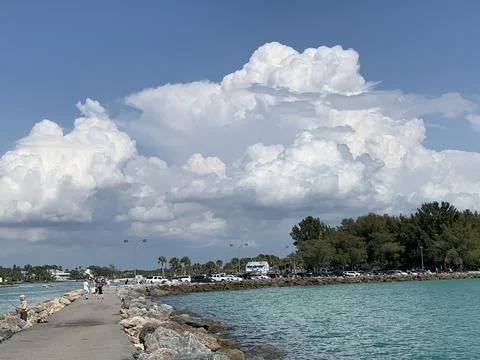Thunder head storm cloud over Venice florida usa Stock Photos