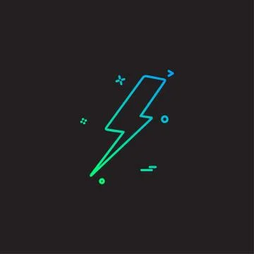 Thunder icon design vector Illustrazione stock