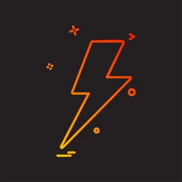Thunder icon design vector Illustrazione stock