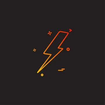 Thunder icon design vector Illustrazione stock
