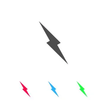 Thunder icon flat Illustrazione stock