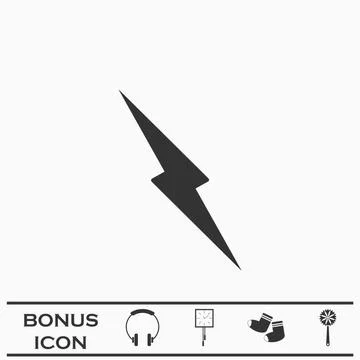 Thunder icon flat Stock Illustration