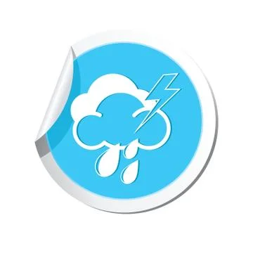 Thunder icon round Stock Illustration