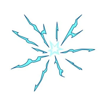 Thunder impact vfx cartoon vector illustration Stock Illustration