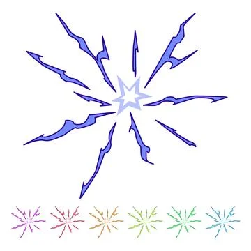 Thunder impact vfx cartoon vector graphic Stock Illustration