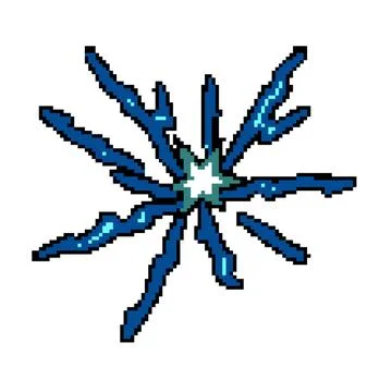Thunder impact vfx pixel art vector illustration Stock Illustration