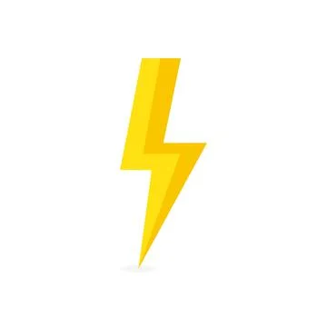 Thunder lighting flash icon. Flat style on white background. Vector illustrat Stock Illustration