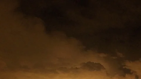 Thunder, lightning and clouds in the night sky timelapse Stock Footage 81604855