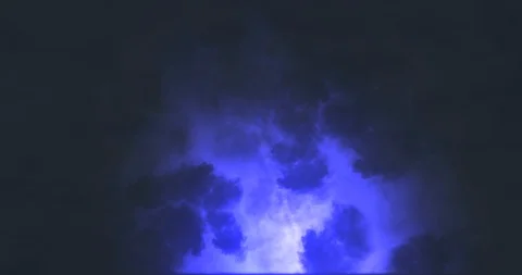 Thunder &amp; Lightning - Blue &amp; Purple Stock Footage 92501230
