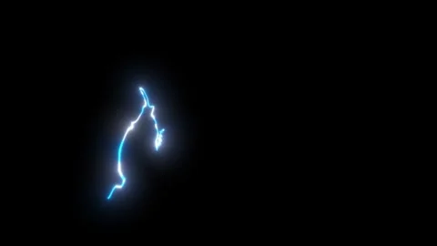 Thunder lightning bolt icon animation isolated on black background Stock Footage 340349034