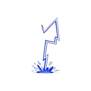 Thunder lightning effect cartoon vector illustration Stock Illustration