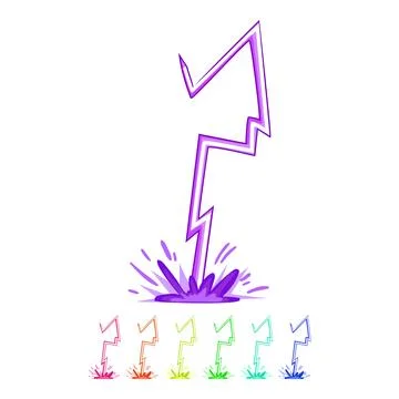 Thunder lightning effect cartoon vector graphic Stock Illustration