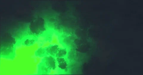 Thunder &amp; Lightning - Green Stock Footage 92501157